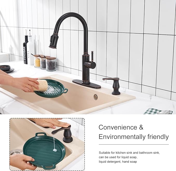 GAGALIFE Kitchen Sink Soap Dispenser Oil Rubbed Bronze, Under Sink Soap - Image 7