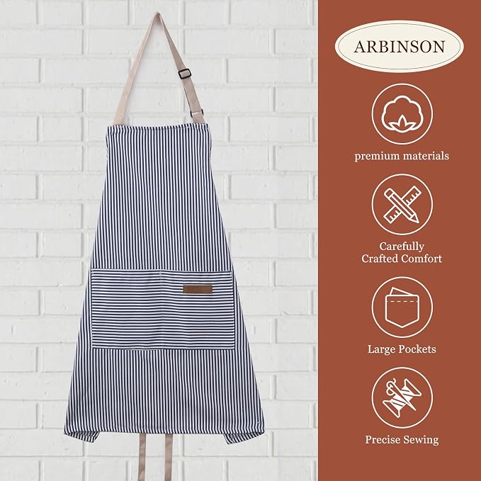 2 Pack Cooking Aprons Adjustable Bib Apron - Image 3