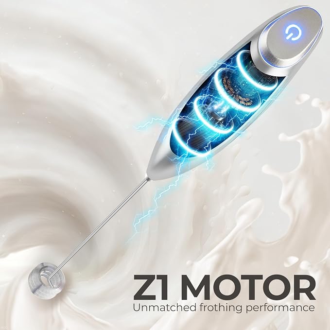 Zulay Kitchen Patented Tornado Triple Whisk Milk Frother - Image 7