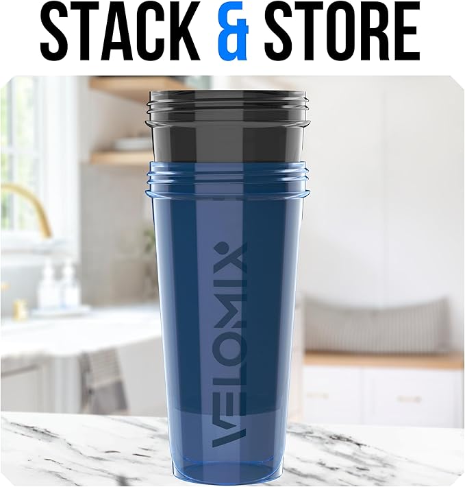 VELOMIX -2 Pack- 28 oz Protein Shaker Bottles - Image 6