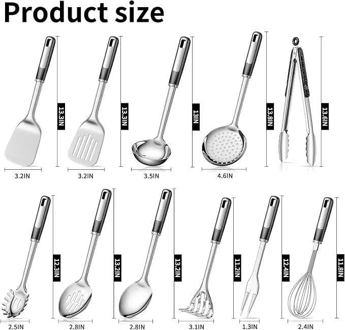 Stainless Steel Kitchen Utensil Set – Premium Thickened Cooking Utensils Set - Image 2