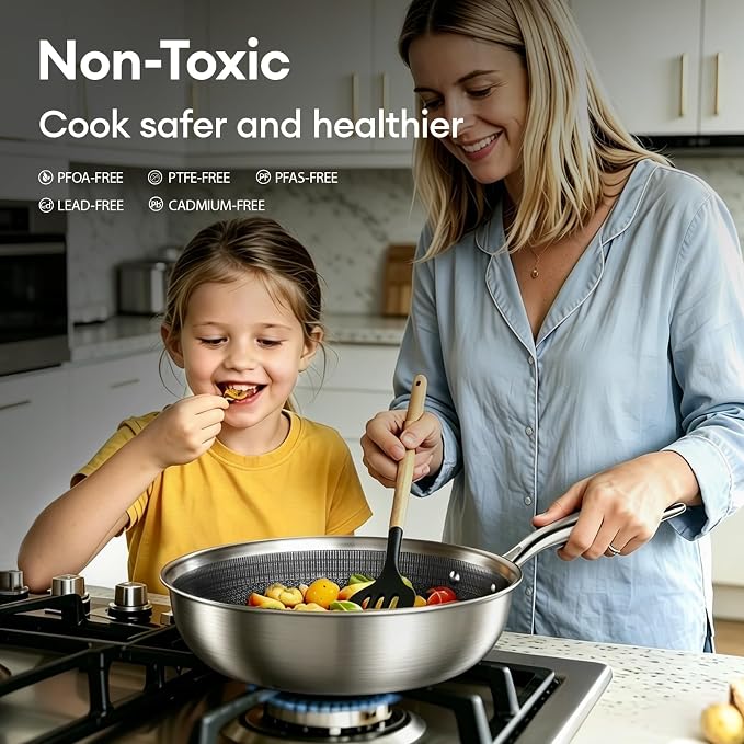 COOKER KING Non Stick Pots and Pans Set, Frying Pans, Saute Pan & Stock Pot - Image 3
