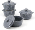 Individual Serving Pot Set of 4-10 Oz Ceramic Mini Cocotte by Krokori