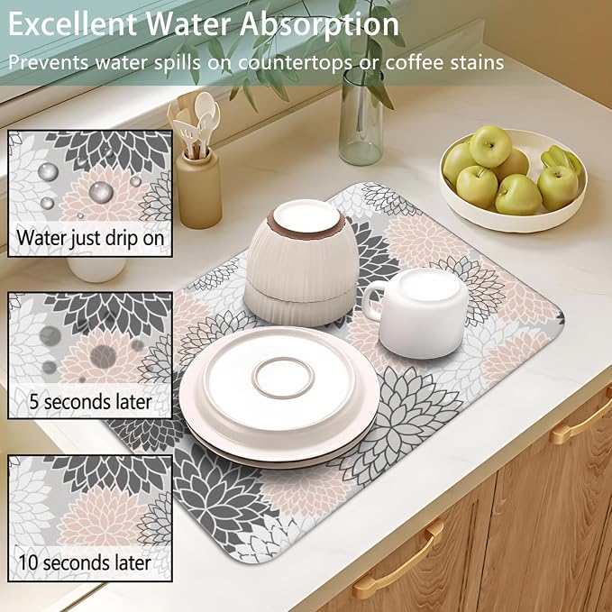 Dish Drying Mat for Kitchen Counter 2 Pack - Image 4
