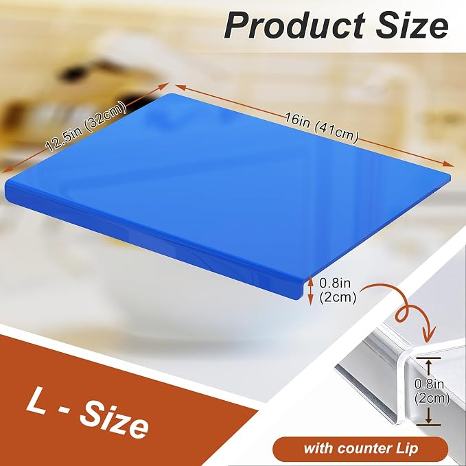 JJL Acrylic Cutting Board with Counter Lip, 16 x 12.5 Inches, and Vegetables - Image 5