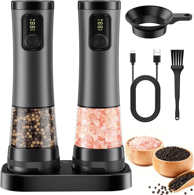 Electric Salt and Pepper Grinder Set by JSCARES
