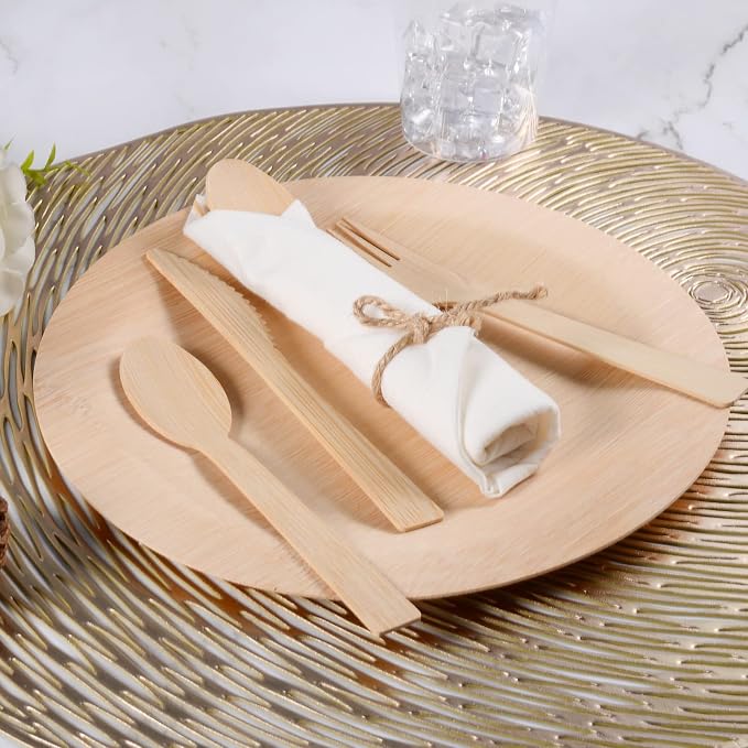 Pre Rolled Napkin and Bamboo Cutlery Set - Image 6