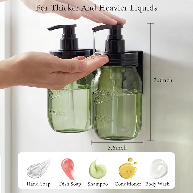 Amolliar Plastic Mason Jar Soap Dispenser - Image 4