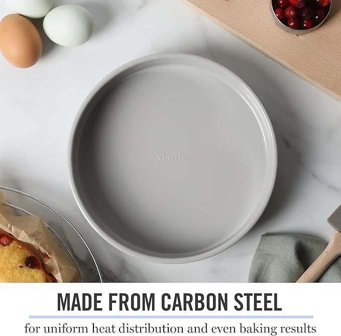 Martha Stewart Gallen 8 Inch Round Nonstick Carbon Steel Cake/Bake Pan - Image 4