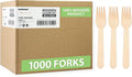 Wooden Forks 1000 Pieces Bulk Pack | Heavy-Duty Natural Birch Wood Disposable by Bamboware