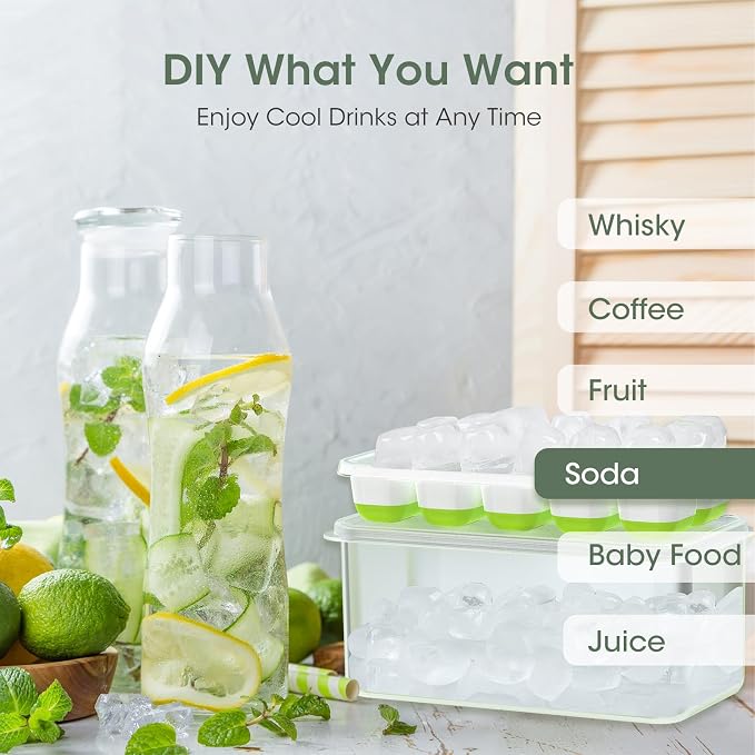 DOQAUS Ice Cube Tray with Lid and Bin - Image 4