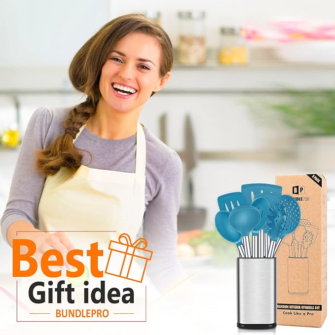 Silicone Cooking Utensil Set, BPA Free Heat Resistant Kitchen Tools - Image 8