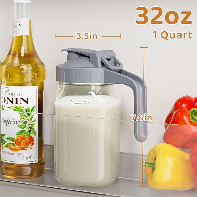 OneDream 2PACK Breast Milk Pitcher 32oz Glass Pitcher - Image 2