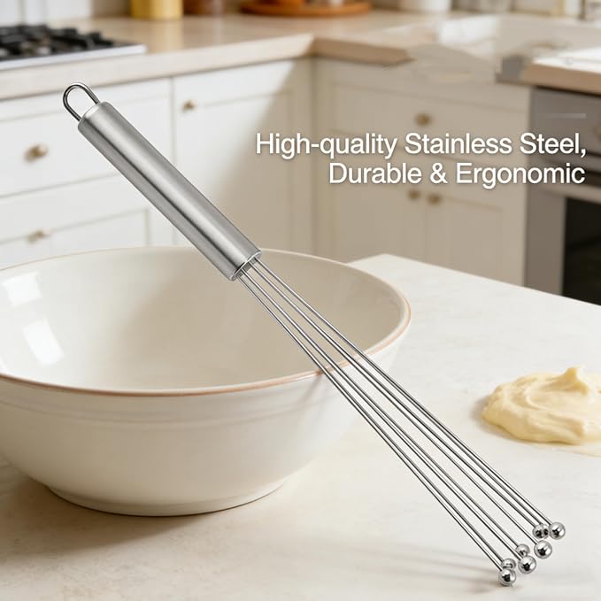 Whisk Set, Stainless Steel Ball Whisk Kitchen Tools Ideal - Image 3