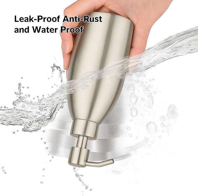 304 Stainless Steel Soap Dispenser 16oz Rust-Proof Liquid Soap Pump Bottle - Image 7