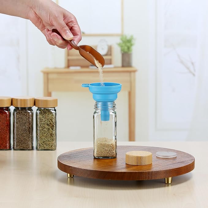 24Pcs Glass Spice Jars with Labels, 4oz Spice Containers with Bamboo Lids - Image 5