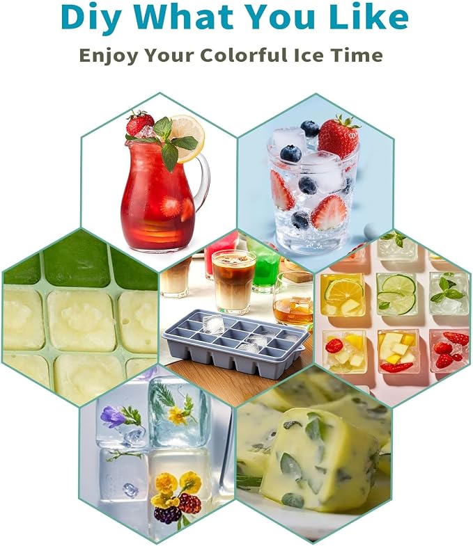 Silicone Ice Cube Tray with No-Spill Lid - Image 5