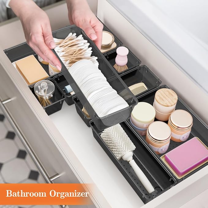 SpaceHacks 25 PCS Plastic Drawer Organizer Set, 4-Size Versatile Organizer Tool - Image 6