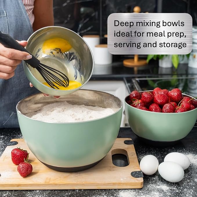 WHYSKO Stainless Steel Mixing Bowls Set of 3 - Image 3