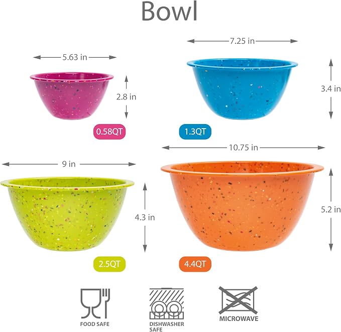 bzyoo Confetti Nesting Mixing Bowls Set - Image 7