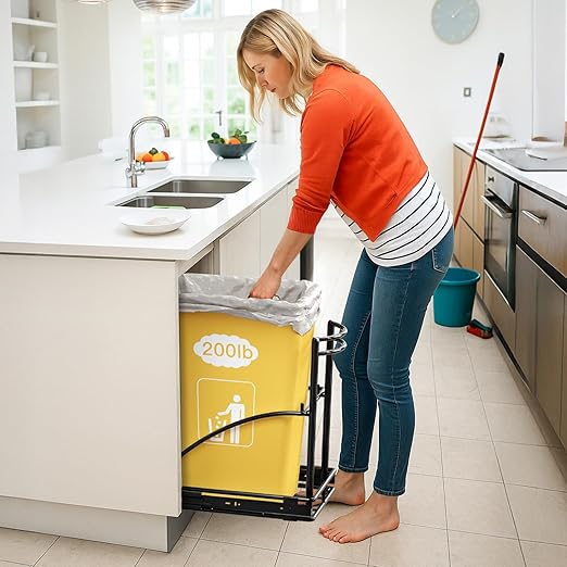 ANASTA Single Pull Out Trash Can Under Cabinet 7-13 Gal, Heavy Duty Under Sink - Image 5