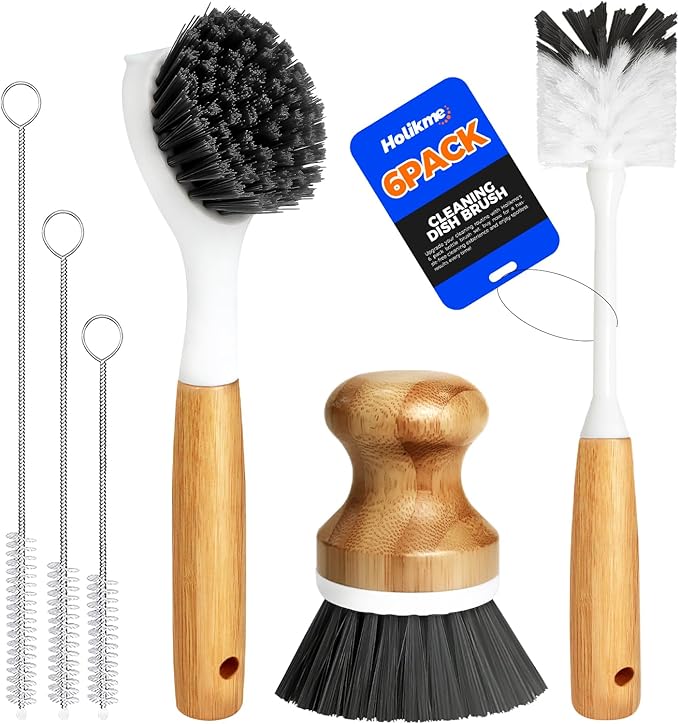 Holikme 6 Pack Dish Brush Scouring Pad Set by Holikme