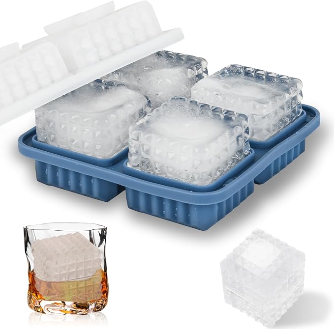 2-Inch Whiskey Ice Cubes Mold, Silicone Ice Cube Trays by Aibirui
