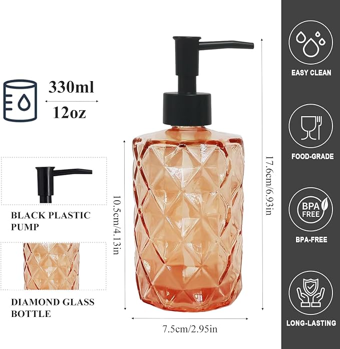 12Oz Small Glass Soap Dispenser - Image 2
