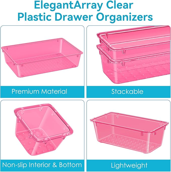 ElegantArray 12 PCS Drawer Organizer Set, 4 Sizes Tool Storage Trays - Image 5