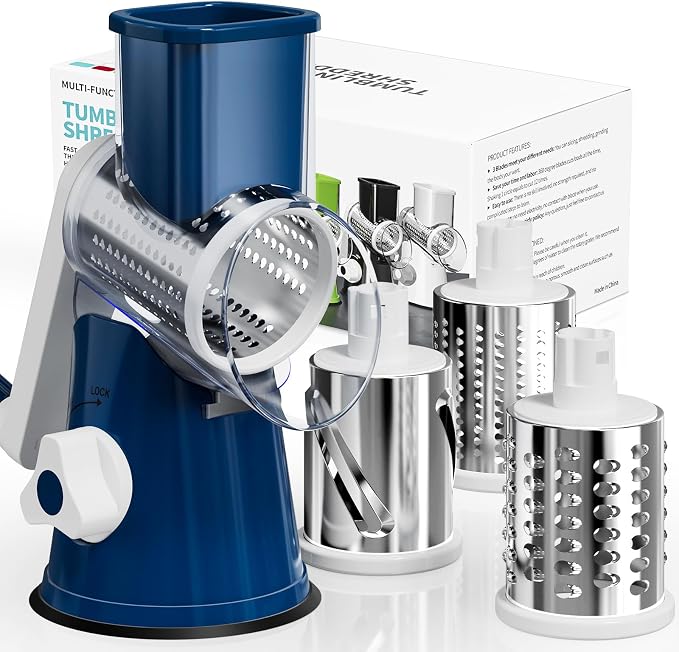 Cheese Grater Hand Crank, Rotary Cheese Shredder by Nexsujo