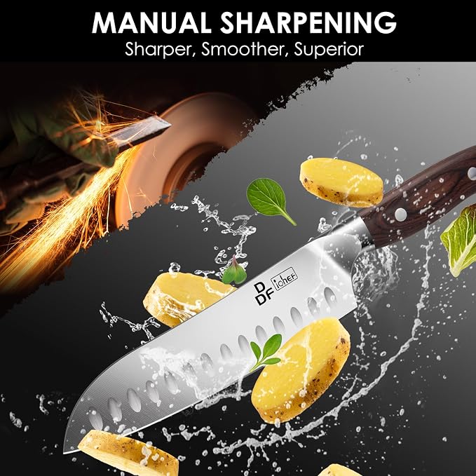 DDF iohEF Kitchen Knife 7 inch Chef Knife Professinal Santoku Knife, Japanese - Image 6