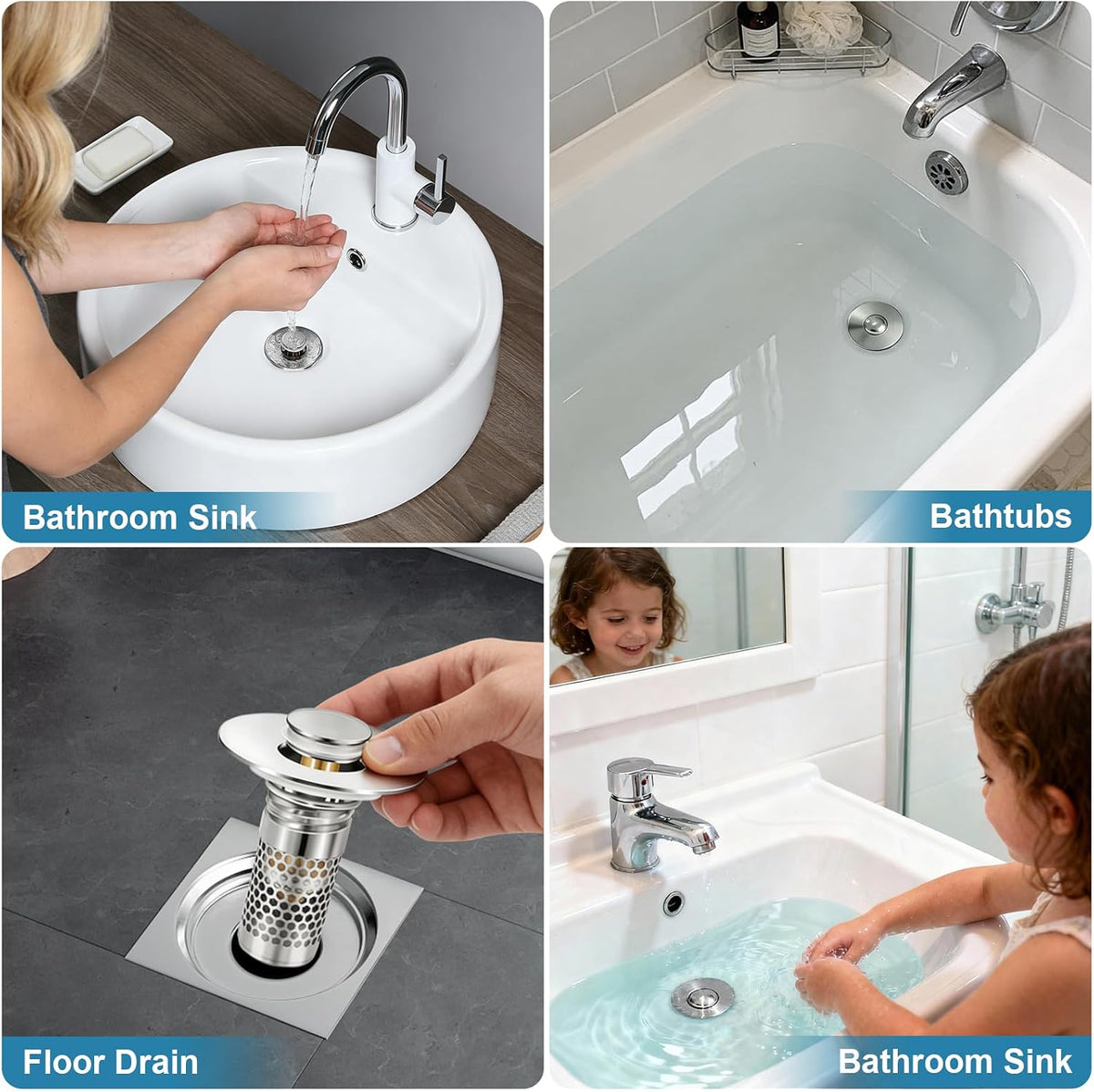 Bathroom Sink Stopper, Pop-up Bathroom Sink Drain Strainer Stopper