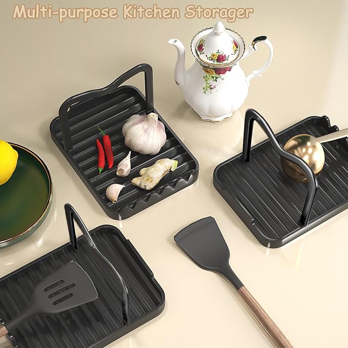 Spoon Rest with Lid Holder, Stainless Steel Lid Holder While Cooking & - Image 9