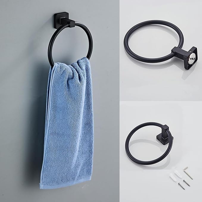 Matte Black Bathroom Hardware Set 4 Pieces, Bathroom Accessories Set Stainless - Image 5