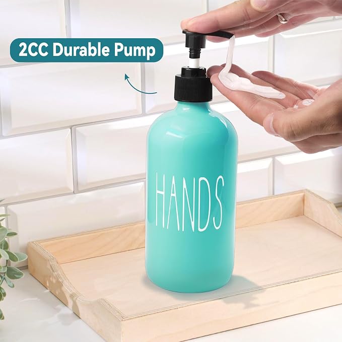 COHOSEGE Glass Soap Dispenser Set 2 Pack, 16 Oz Dish Soap Dispenser - Image 6