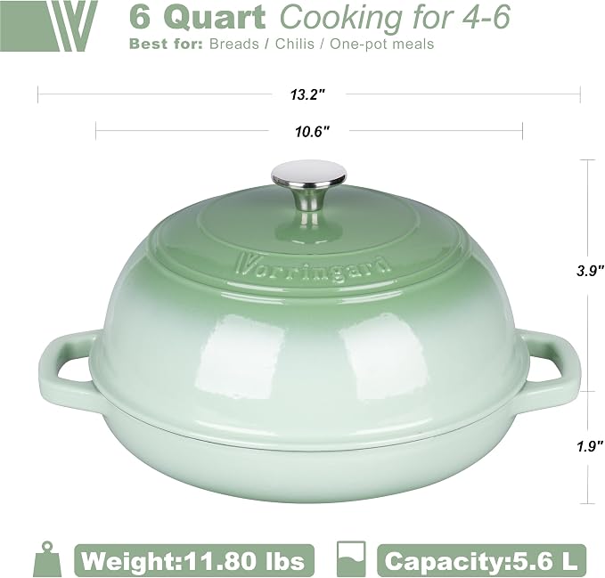 VORRINGARD Enameled Cast Iron Dutch Oven Pot - Image 2