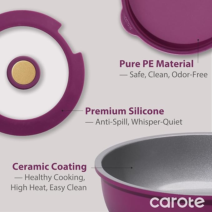 CAROTE Ceramic Pots and Pans Set, Nonstick Cookware Set Detachable Handle - Image 5