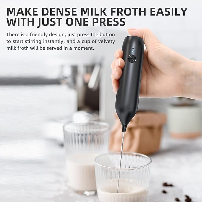 CIRCLE JOY Rechargeable Milk Frother Handheld, Coffee Frother Wand Drink Mixer - Image 4