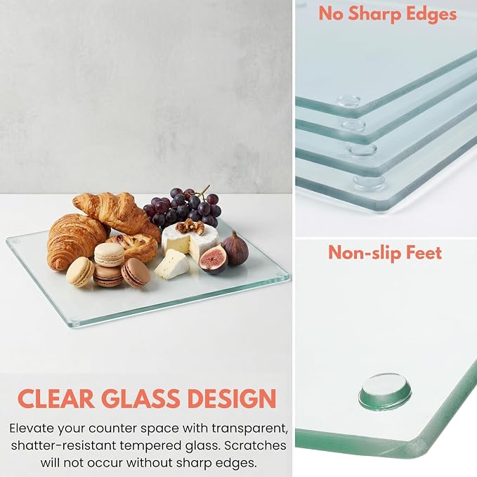 Hacaroa 4 Pack Tempered Glass Cutting Board - Image 3