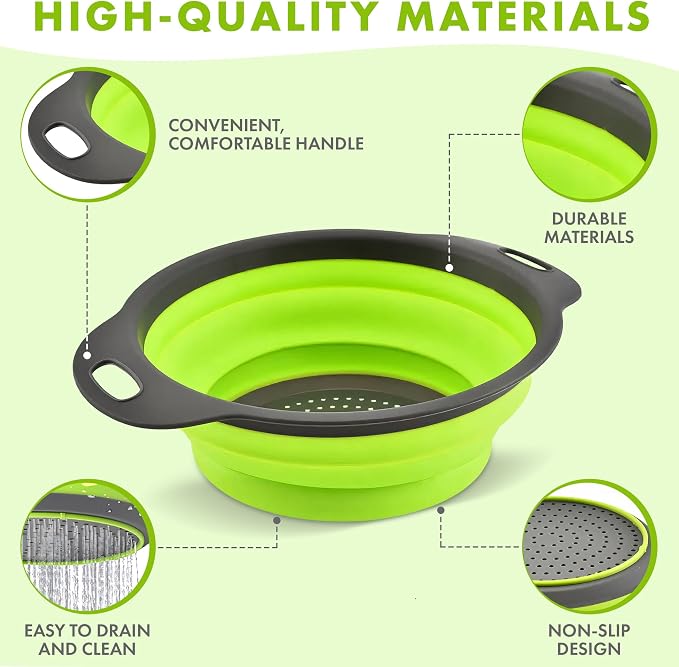 Silicone Collapsible Colander Sink Colander Collapsible Camping Versatile - Image 3