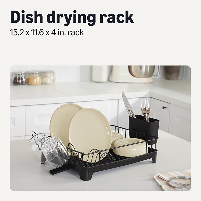 Amazon Basics Stainless Steel Dish Drying Rack, 15.2 x 11.6 x 4 in. - Image 2