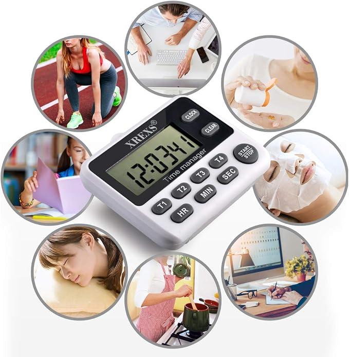 XREXS 4-Channel Digital Kitchen Timer Clock - Image 6