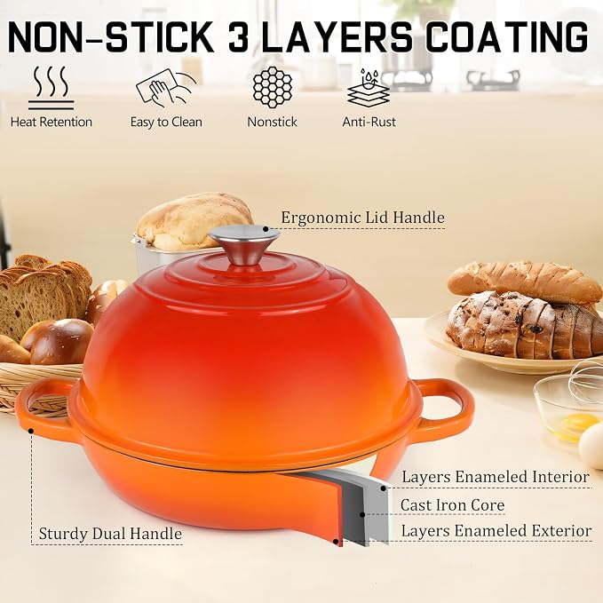 Enameled Cast Iron Bread Oven, Dutch Oven Pot - Image 4