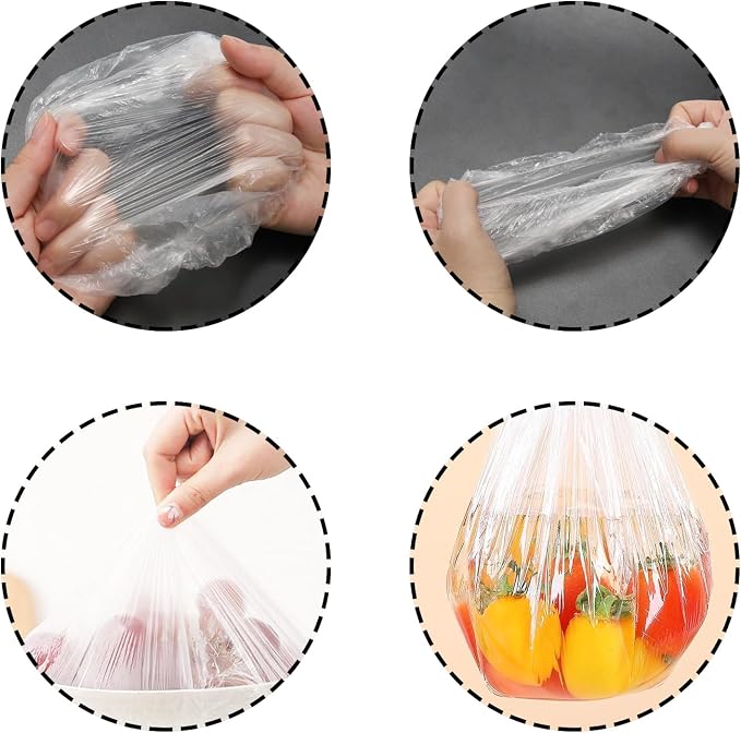 300 Pcs Plastic Bowl Covers Stretch Edging Disposable Food Covers Flexible - Image 3