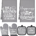 Sratte 6 Pcs Kitchen Decor Accessories Set Farmhouse Towels Pot Holders Oven by Sratte