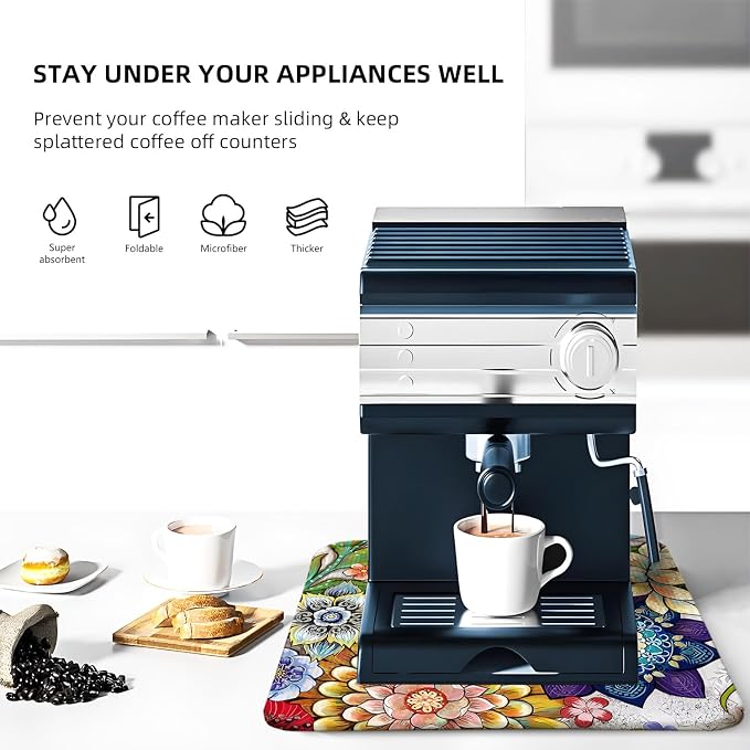 Boho Drying Mat 16" X 18" Boho Flower Kitchen Counter Stone Large Dish Drying - Image 7