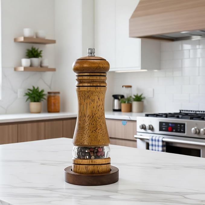 Wood Salt and Pepper Grinder, Salt Grinder and Pepper Mill, Oak Wood Shakers - Image 8