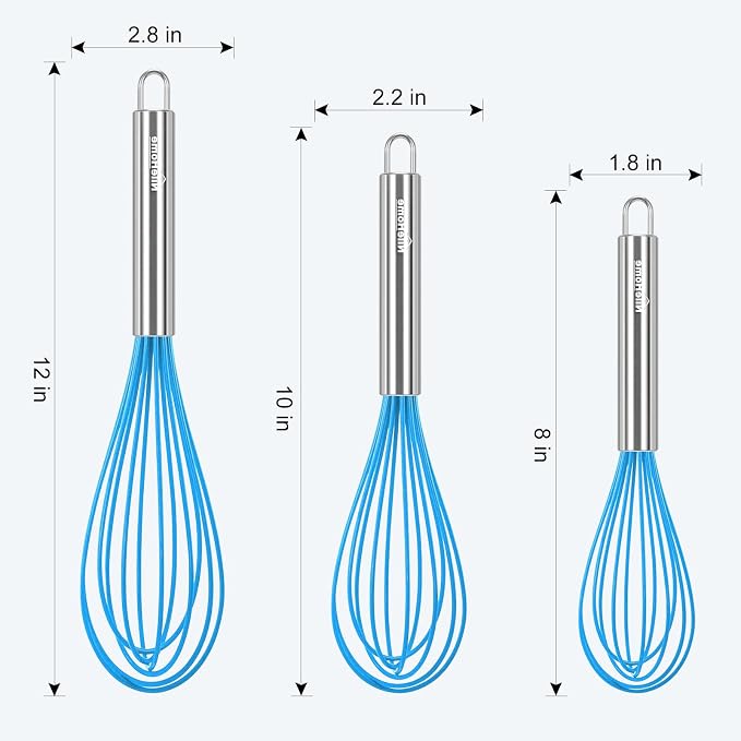 NileHome Whisk Commercial Stainless Steel wisk & Silicone Non-Stick Coated - Image 2