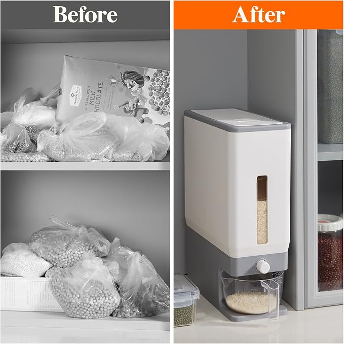 Lifewit 2 Pack Rice Dispenser 25 Lbs, Rice Storage Container Sealed Moisture - Image 8