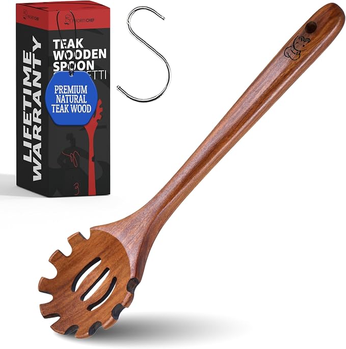 PriorityChef Premium Wooden Pasta Spoon by PriorityChef
